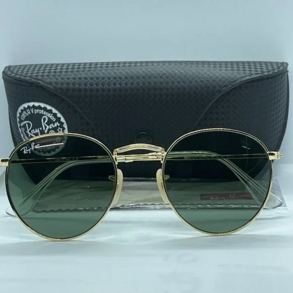 Ray-Ban Accessories - Brand New & Auth Rayban Round Rb3447 Gold with Green